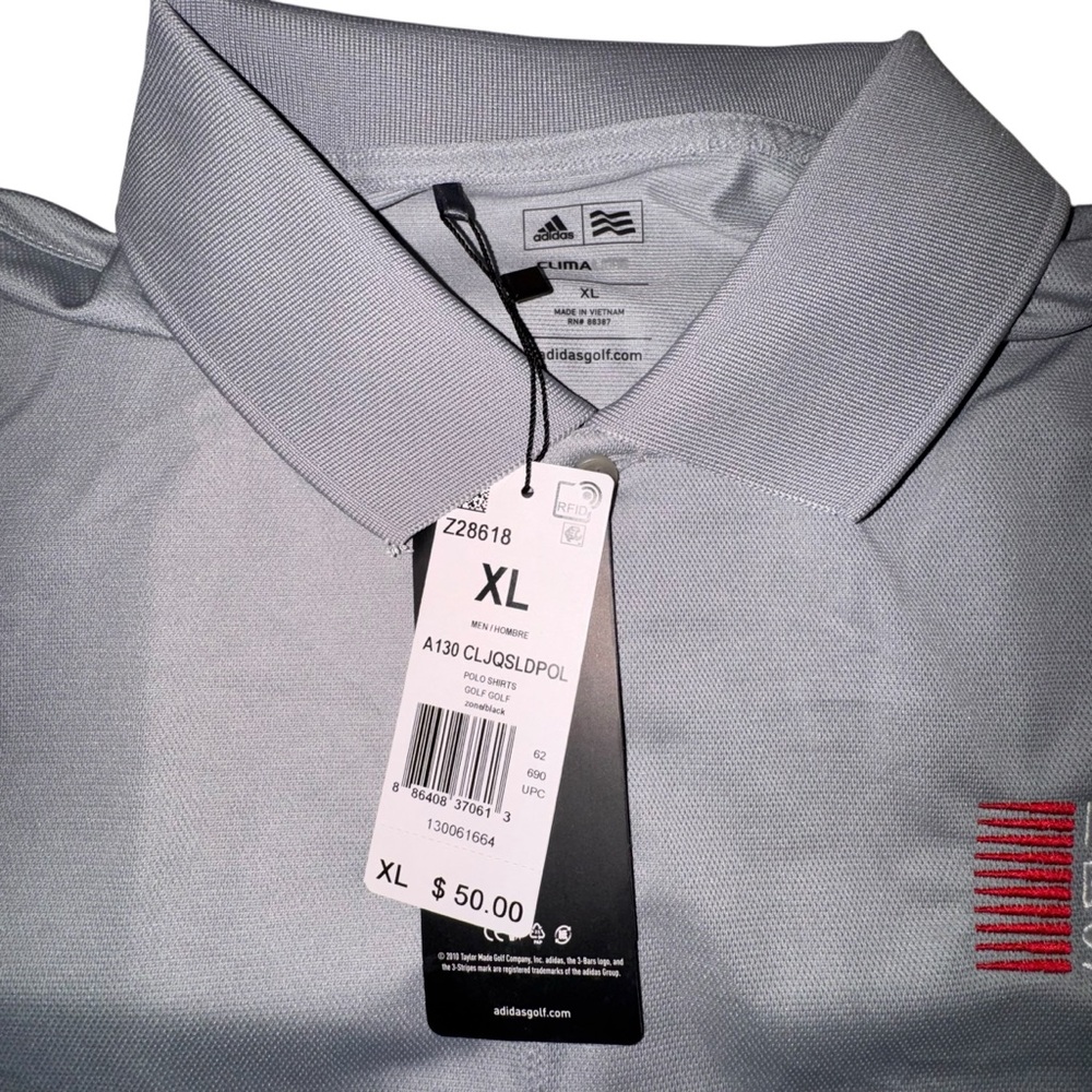 Adidas Golf CLIMALITE Gray Men's Polo Shirt Nissan Express Service - Picture 4 of 5